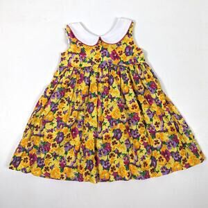 Vintage Austin & Ashley Dress Girls Size 4T Floral Pansy Sundress